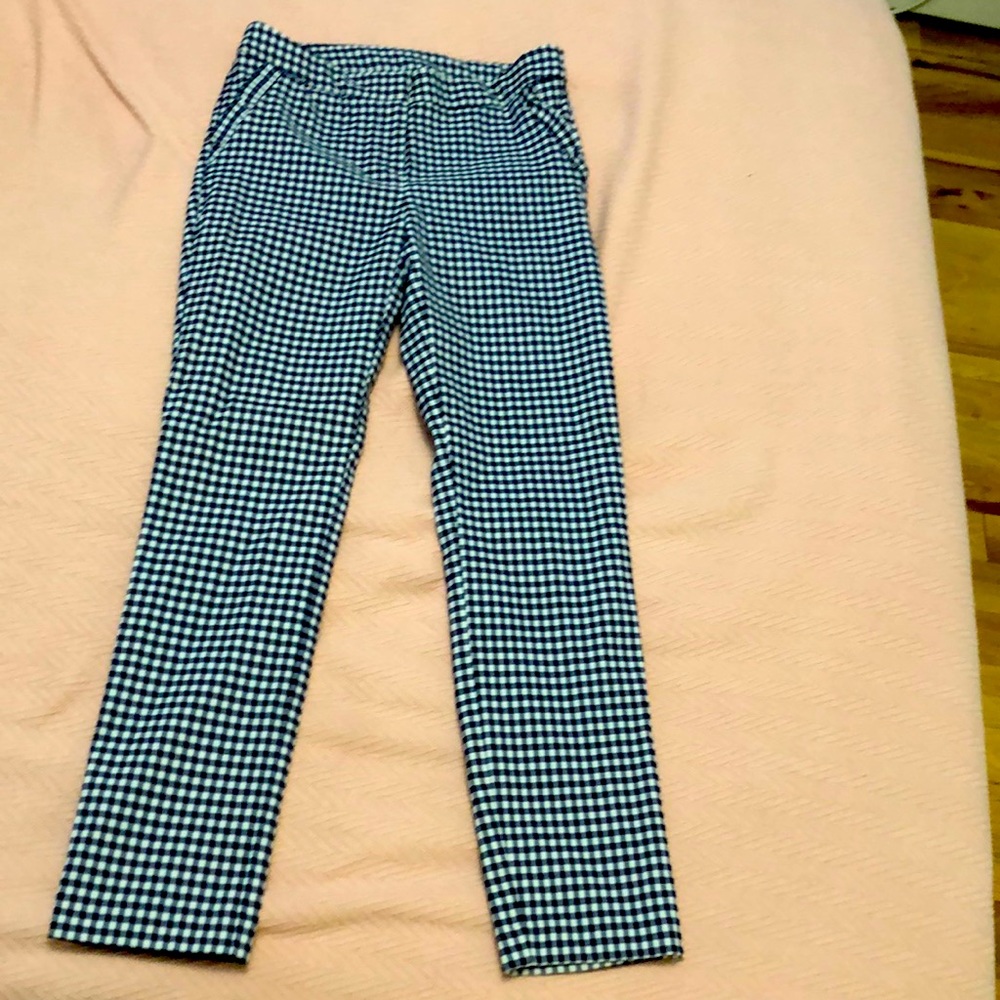 Blue And White Checkered Pants